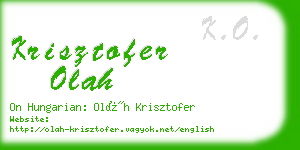 krisztofer olah business card